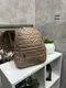 Беж - молодежный стеганый рюкзак на молнии с дополнительными карманами (0449)