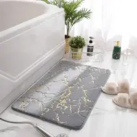 Коврик для ванной комнаты и душа нескользящий Bathlux 40х60 см с мраморным узором, Серый