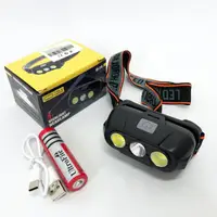 Фонарь налобный аккумуляторный KX-215-LED-2COB, светодиодный налобный фонарь для ночных прогулок