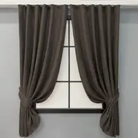 Комплект (2шт. 1,4х1,7м.) коротких штор с ткани микровелюр Petek YL. Цвет венге. Код 1892ш 35-0422