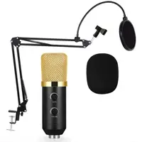 Студийный микрофон Music D.J. M800U со стойкой и поп-фильтром Black/Gold