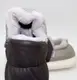 Молодежные зимние коричневые закрытые дутые тапочки-бурки коричневый