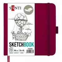Скетчбук для рисования Santi 743365 15х15 см 80 листов сливовый