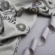 Ткань костюмная под лен с напылением подсолнух серый