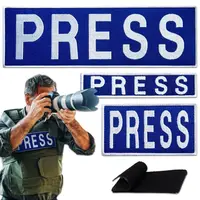 Набор шевронов 3 шт на липучке для журналистов Пресса Press вышитый патч нашивка для работников медиа и СМИ