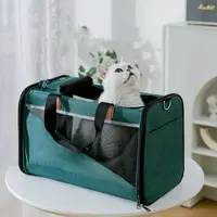 Сумка-переноска для котів та собак 44х30х35 CosmoPet CP-41 Grey/Green