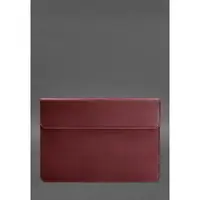 Кожаный чехол-конверт на магнитах для MacBook 13 Бордовый Crazy Horse