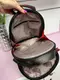 Черная с красным внутри - сумка-рюкзак Lady Bags на два отделения на молнии, со съемными кисточками (0387)