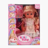Кукла "Beby Toby". Закрывает глаза, пьет и ест, аксессуары, высота 31 см. Pink (147835)