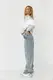 Женские джинсы-варенки wide leg с защипами - голубой цвет, 34р