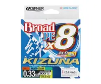 Шнур Owner Kizuna Broad PEx8 300м Multi Color (0.15mm 8.2kg 18lb)