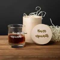 Стакан с гвоздем "Конструктор" персонализированный, Тубус из шпона