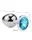 Металлическая анальная пробка Silver, blue, размер М