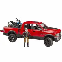 Автомодель Bruder Внедорожник Dodge RAM 2500 с мотоциклом и фигуркой 1:16 (02502)