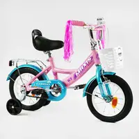 Велосипед дитячий 12" 2-х колісний CORSO MAXIS, з кошиком, зібраний на 75%. Pink and blue (143347)