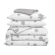 Семейный комплект фланель с простыней на резинке SNOWFLAKES SILVER CS6