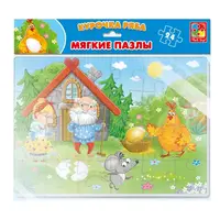 Детские мягкие пазлы А4 "Курочка Ряба" VT1102-20, 24 элемента