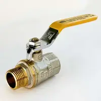 Кран кульовий для газу SANTAN PREMIUM 605, 1/2\" внутрішній-зовнішній, жовта ручка