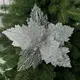 Цветок декоративный новогодний 19895 8 лепестков серебристый
