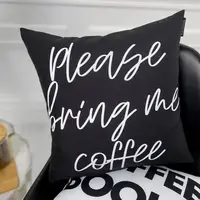 Подушка c принтом габардиновая Please bring me coffee 50x50 (5P_COF012)