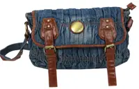 Жіноча  сумка через плече Fashion jeans bag синя