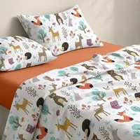 Детское постельное белье фланель в кроватку ANIMALS MUSHROOMS CS2
