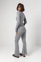 Костюм зі штанами кльош і кофтинкою на ґудзиках - сірий цвет, ONE SIZE (є розміри)