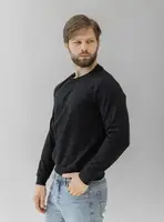Світшот чоловічий однотонний двонитка GBI Чорний розмір XXL (12718)