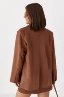 Жіночий замшевий жакет на ґудзиках - коричневий цвет, ONE SIZE (є розміри)