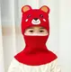 Зимний шлем Bear красный 4794, размер 48-52