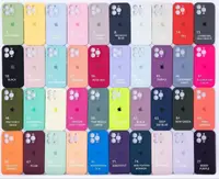 Cиликоновый чехол для iPhone 14 Pro - Full Camera с микрофиброй (Лого), Разные цвета