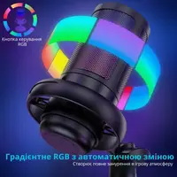 Микрофон игровой для стриминга для ПК и ноутбука ME6S с USB ,шумоподавлением, RGB-подсветкой и кардиоидной диаграммой