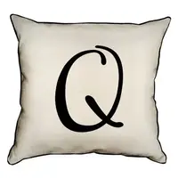 Подушка с мешковины Английская буква Q 45x45 см (45PHB_ABC033_WH)