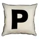Подушка с мешковины Английская буква P 45x45 см (45PHB_ABC032_WH)