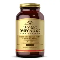 Жирные кислоты Solgar Omega 3-6-9 1300 mg, 120 капсул