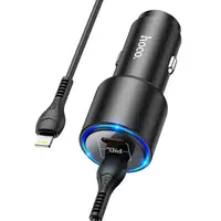 Адаптер автомобильный HOCO Type-C to Lightning Cable Clear way dual port car charger set NZ3 |2Type-C, QC/PD, 3A/40W|