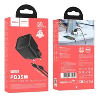 Адаптер сетевой HOCO C to C cable Ingenious single port PD charger set N66 |1Type-C, 35W/3A, PD/QC|