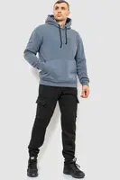 Худі чоловічий на флісі однотонний, колір сірий, 241R2650
