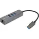 Адаптер PowerPlant USB 3.0 – USB 3.0 (3 Ports) + RJ45, 0.15м