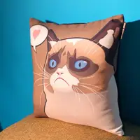 Подушка с принтом габардиновая Grumpy cat 50x50 см 5P_LP255