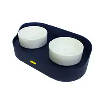 Миска для котов и собак двойная с полочкой Hoopet 17652 Deep Blue
