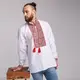 Вышиванка Moderika Остап белая с красным орнаментом 42