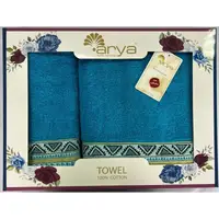 Набір рушників Arya Жаккард Firuze A107315-Turquoise 2 бірюзові предмети