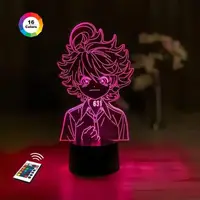 3D ночник "Эмма" (УВЕЛИЧЕННОЕ ИЗОБРАЖЕНИЕ) + пульт ДУ + сетевой адаптер + батарейки (3ААА)  3DTOYSLAMP