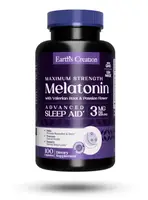 Натуральная добавка Earth‘s Creation Melatonin + Valerian Root &amp; Passion Flower, 100 капсул