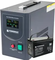 ИБП Powermat 800ВА 600Вт чистая синусоида + аккумулятор Powermat 12В 100Ач  (Польша)