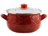 Кастрюля с крышкой Interos Красный Мрамор 702-92135 4 л 20 см красная