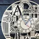 Тематические интерьерные часы из дерева «Архитектура»