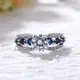 Кольцо женское с синими и белыми кристаллами код 2382 20