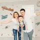 Детские стикеры Самолеты 40х80см, 3 листа 120х80см 15082113